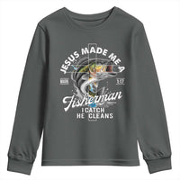 Jesus Made Me A Fisherman I Catch He Cleans Youth Sweatshirt Christian Fisher - Wonder Print Shop