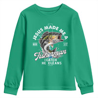 Jesus Made Me A Fisherman I Catch He Cleans Youth Sweatshirt Christian Fisher - Wonder Print Shop