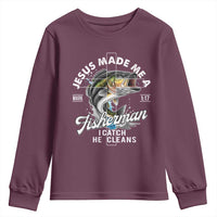 Jesus Made Me A Fisherman I Catch He Cleans Youth Sweatshirt Christian Fisher - Wonder Print Shop