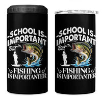 Funny School Is Important But Fishing Is Importanter 4 in 1 Can Cooler Tumbler Fishing Lover - Wonder Print Shop