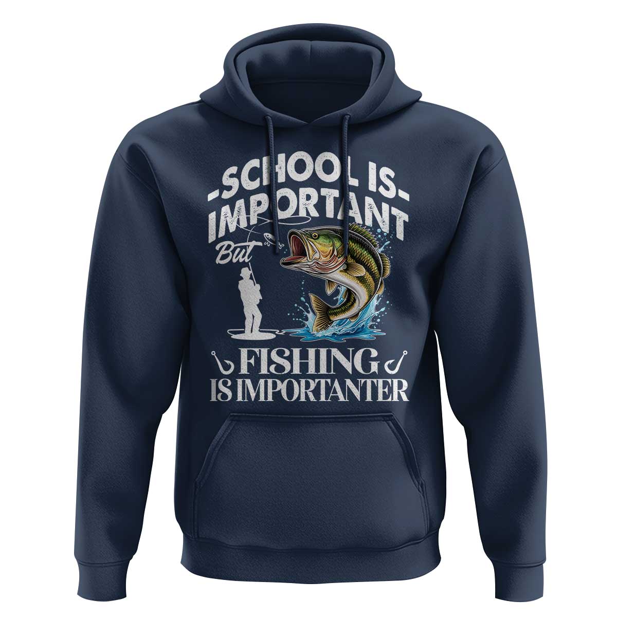 Funny School Is Important But Fishing Is Importanter Hoodie Fishing Lover - Wonder Print Shop