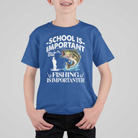 Funny School Is Important But Fishing Is Importanter T Shirt For Kid Fishing Lover - Wonder Print Shop
