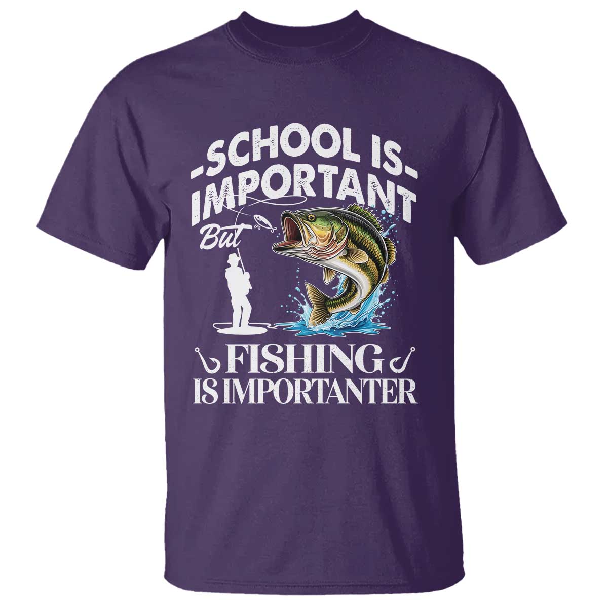 Funny School Is Important But Fishing Is Importanter T Shirt Fishing Lover - Wonder Print Shop