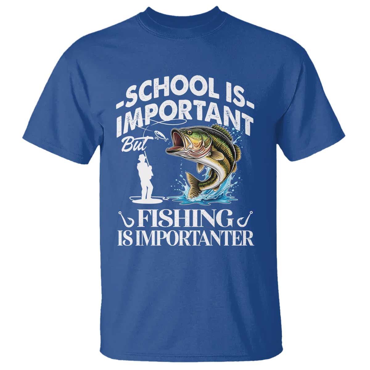 Funny School Is Important But Fishing Is Importanter T Shirt Fishing Lover - Wonder Print Shop