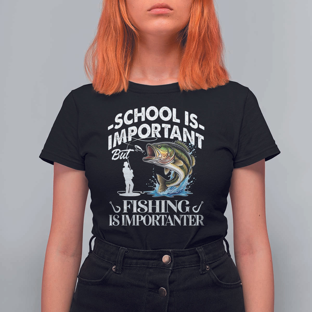 Funny School Is Important But Fishing Is Importanter T Shirt For Women Fishing Lover - Wonder Print Shop