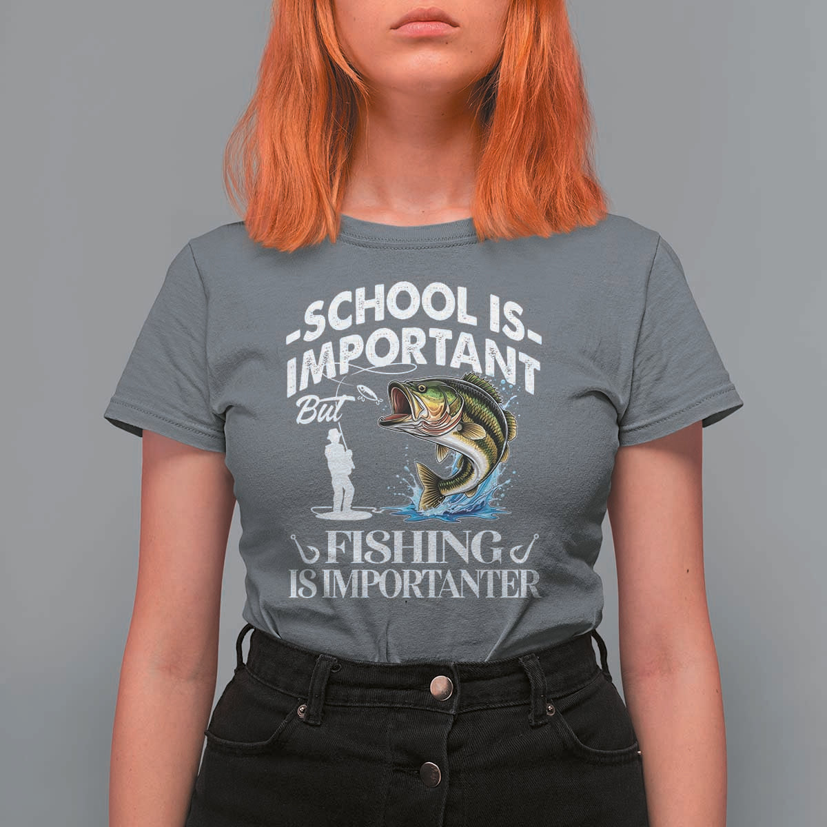 Funny School Is Important But Fishing Is Importanter T Shirt For Women Fishing Lover - Wonder Print Shop