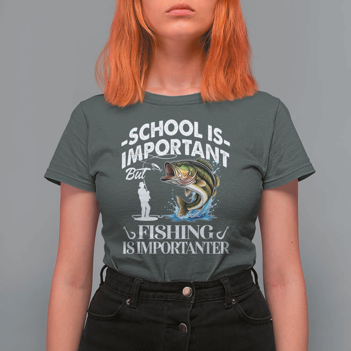 Funny School Is Important But Fishing Is Importanter T Shirt For Women Fishing Lover - Wonder Print Shop
