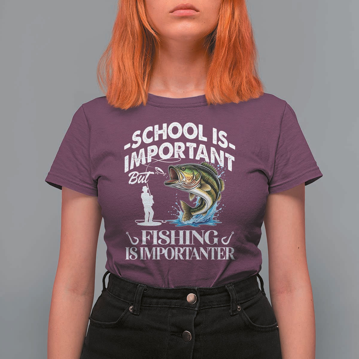 Funny School Is Important But Fishing Is Importanter T Shirt For Women Fishing Lover - Wonder Print Shop