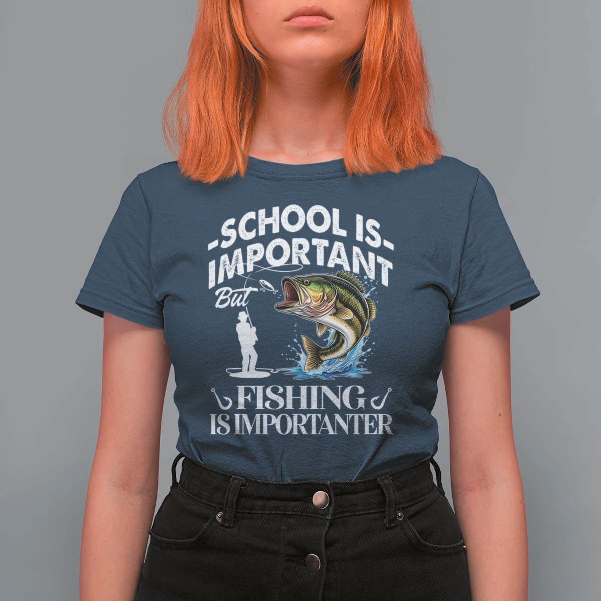 Funny School Is Important But Fishing Is Importanter T Shirt For Women Fishing Lover - Wonder Print Shop