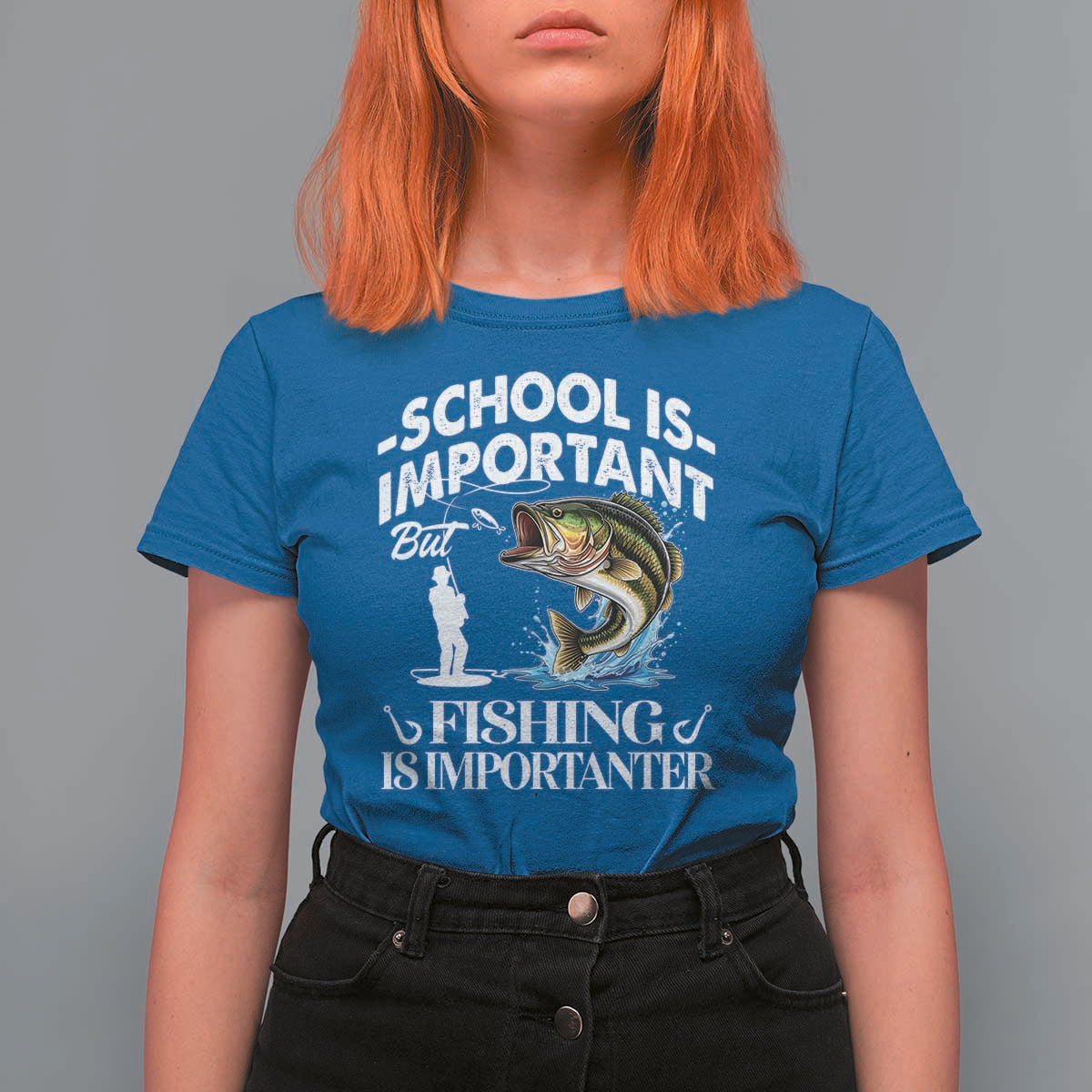 Funny School Is Important But Fishing Is Importanter T Shirt For Women Fishing Lover - Wonder Print Shop