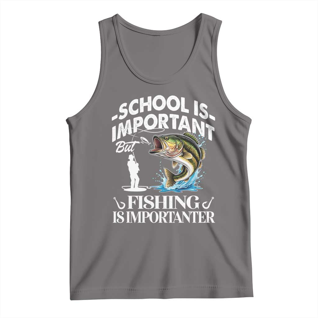 Funny School Is Important But Fishing Is Importanter Tank Top Fishing Lover - Wonder Print Shop