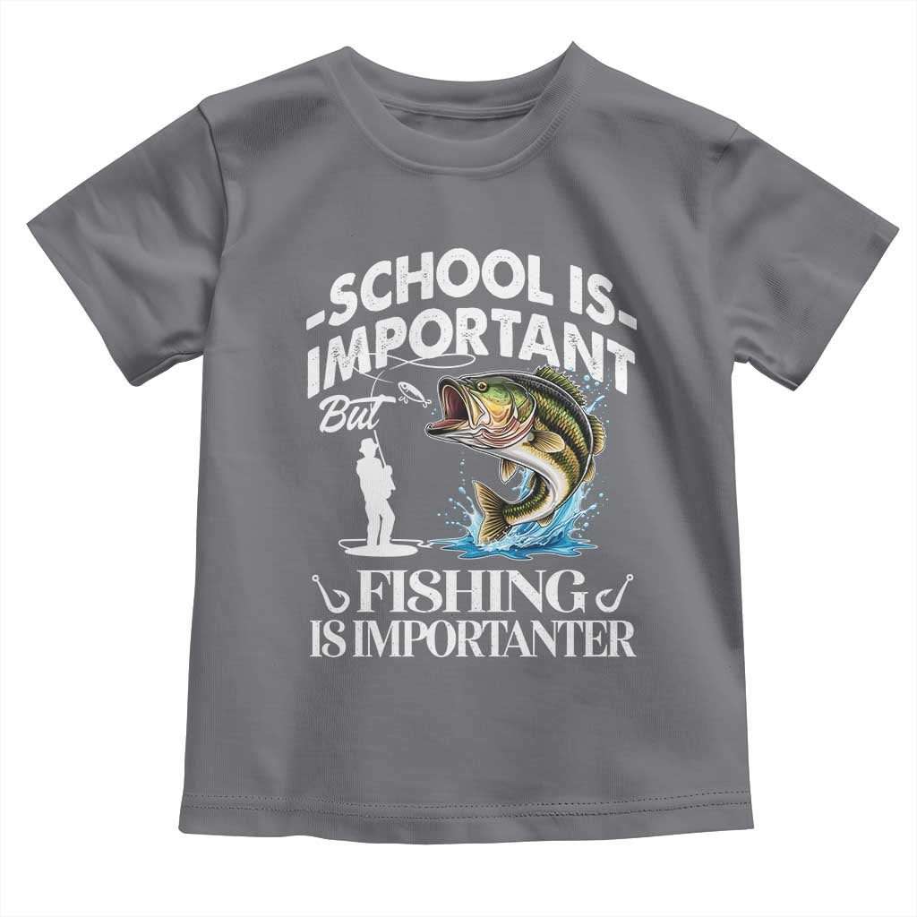 Funny School Is Important But Fishing Is Importanter Toddler T Shirt Fishing Lover - Wonder Print Shop