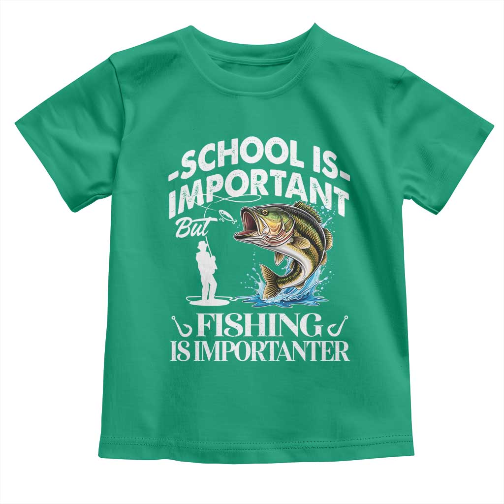 Funny School Is Important But Fishing Is Importanter Toddler T Shirt Fishing Lover - Wonder Print Shop