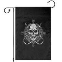 Funny Fishing Lover Garden Flag Pirate Skull Fishing Hook Compass - Wonder Print Shop