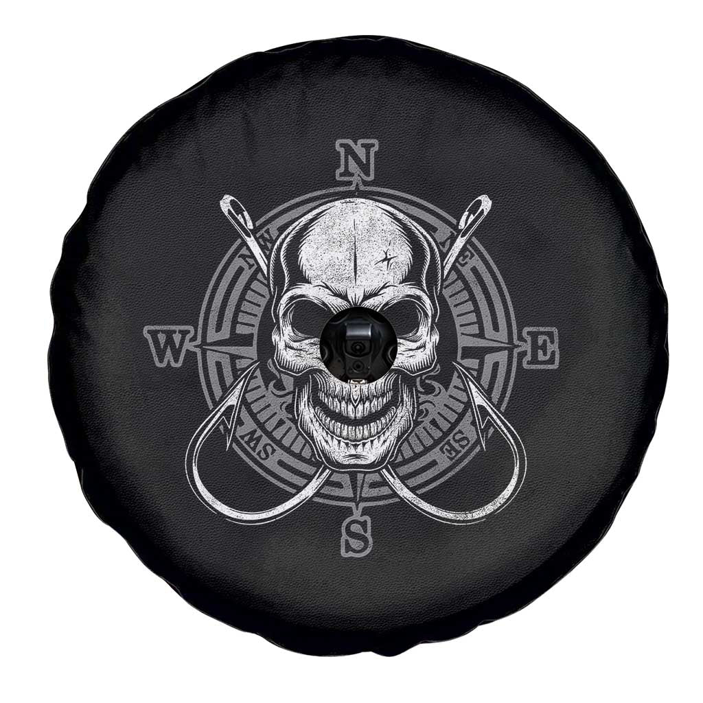 Funny Fishing Lover Spare Tire Cover Pirate Skull Fishing Hook Compass - Wonder Print Shop