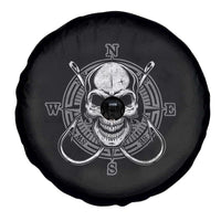 Funny Fishing Lover Spare Tire Cover Pirate Skull Fishing Hook Compass - Wonder Print Shop