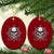 Funny Fishing Lover Ceramic Ornament Pirate Skull Fishing Hook Compass - Wonder Print Shop