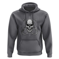 Funny Fishing Lover Hoodie Pirate Skull Fishing Hook Compass - Wonder Print Shop