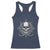 Funny Fishing Lover Racerback Tank Top Pirate Skull Fishing Hook Compass - Wonder Print Shop