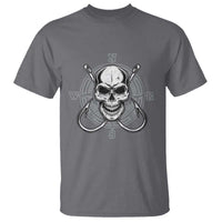 Funny Fishing Lover T Shirt Pirate Skull Fishing Hook Compass - Wonder Print Shop