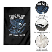 Navy Military 250th Anniversary Garden Flag Forged Of Salt And Steel 250 Years Strong - Wonder Print Shop