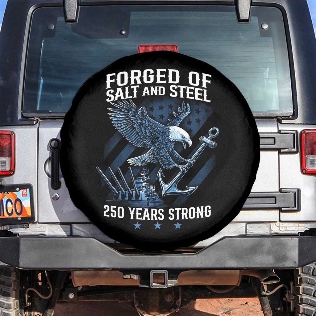 Navy Military 250th Anniversary Spare Tire Cover Forged Of Salt And Steel 250 Years Strong - Wonder Print Shop