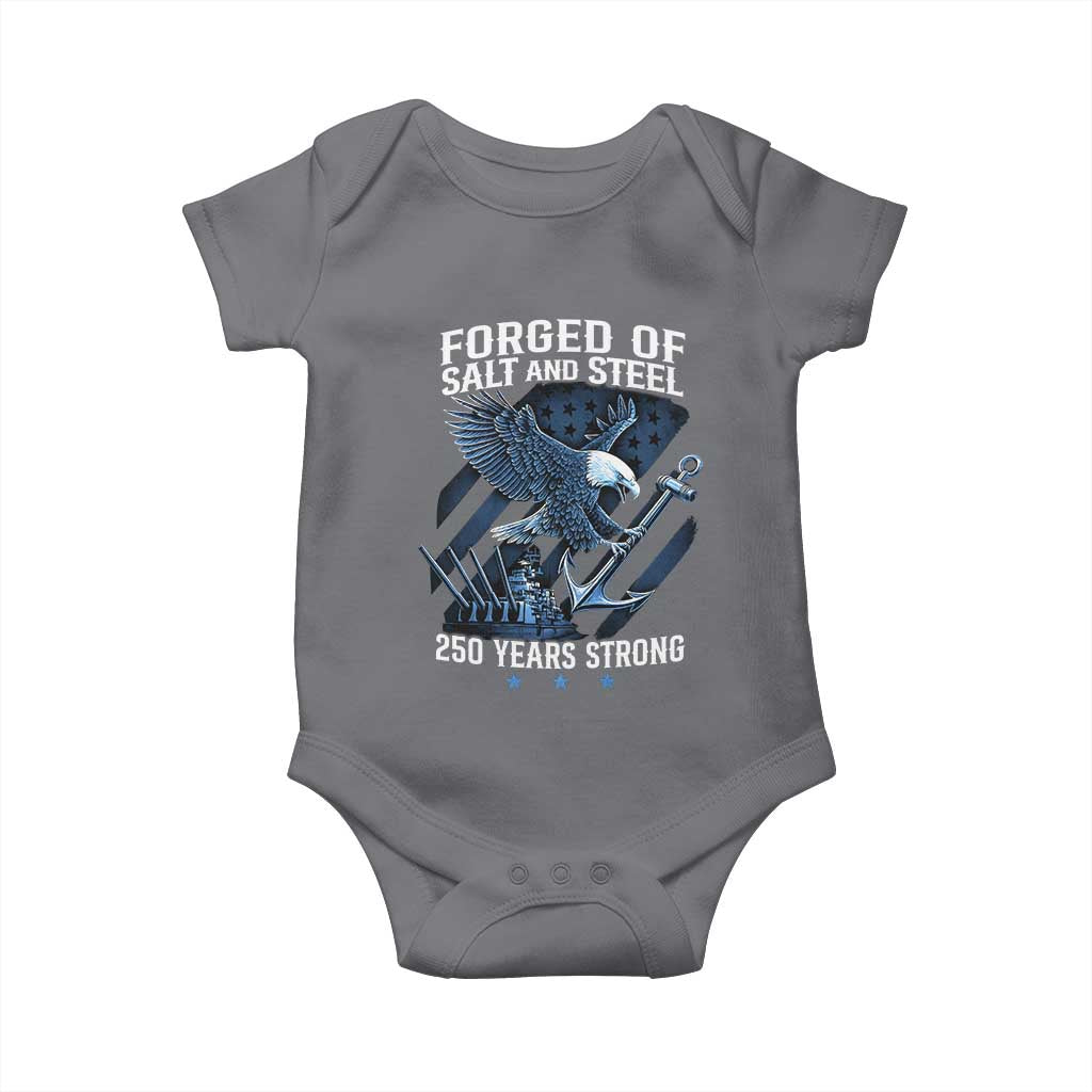 Navy Military 250th Anniversary Baby Onesie Forged Of Salt And Steel 250 Years Strong - Wonder Print Shop