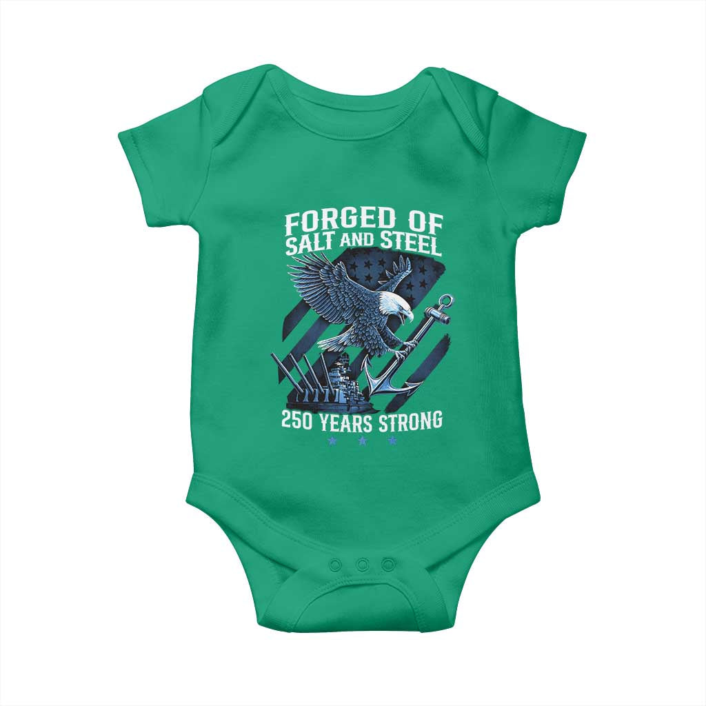 Navy Military 250th Anniversary Baby Onesie Forged Of Salt And Steel 250 Years Strong - Wonder Print Shop