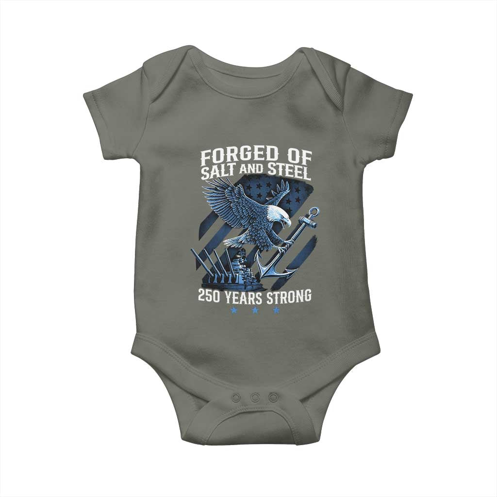 Navy Military 250th Anniversary Baby Onesie Forged Of Salt And Steel 250 Years Strong - Wonder Print Shop