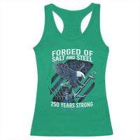 Navy Military 250th Anniversary Racerback Tank Top Forged Of Salt And Steel 250 Years Strong - Wonder Print Shop