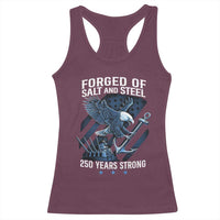 Navy Military 250th Anniversary Racerback Tank Top Forged Of Salt And Steel 250 Years Strong - Wonder Print Shop