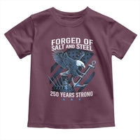 Navy Military 250th Anniversary Toddler T Shirt Forged Of Salt And Steel 250 Years Strong - Wonder Print Shop