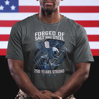Navy Military 250th Anniversary T Shirt Forged Of Salt And Steel 250 Years Strong - Wonder Print Shop