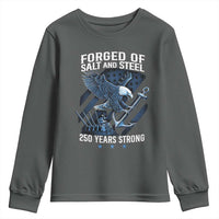 Navy Military 250th Anniversary Youth Sweatshirt Forged Of Salt And Steel 250 Years Strong - Wonder Print Shop