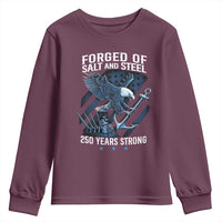 Navy Military 250th Anniversary Youth Sweatshirt Forged Of Salt And Steel 250 Years Strong - Wonder Print Shop