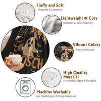 Funny Ghost Boosch Beer Halloween Throw Blanket Vintage American Flag - Wonder Print Shop