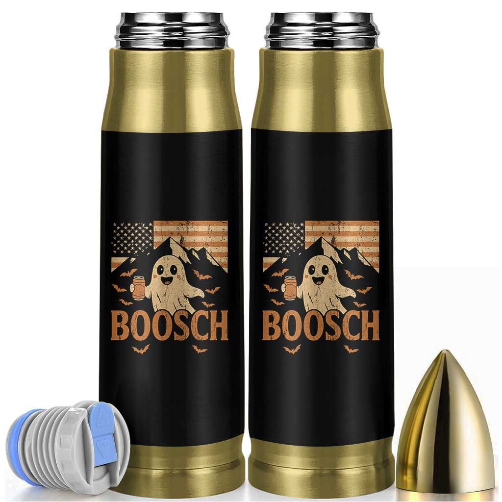 Funny Ghost Boosch Beer Halloween Bullet Tumbler Vintage American Flag - Wonder Print Shop