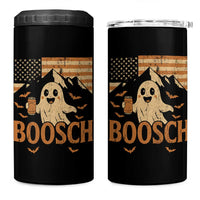 Funny Ghost Boosch Beer Halloween 4 in 1 Can Cooler Tumbler Vintage American Flag - Wonder Print Shop