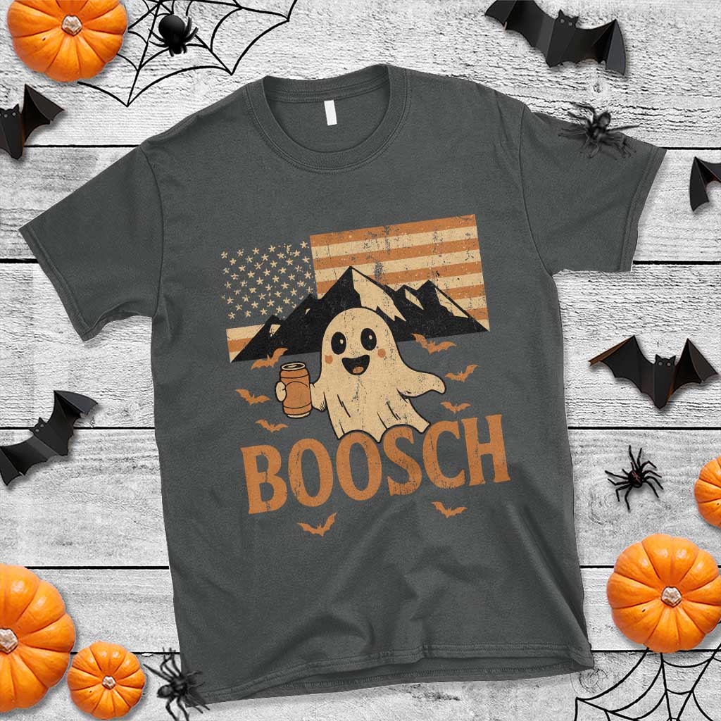 Funny Ghost Boosch Beer Halloween T Shirt Vintage American Flag - Wonder Print Shop