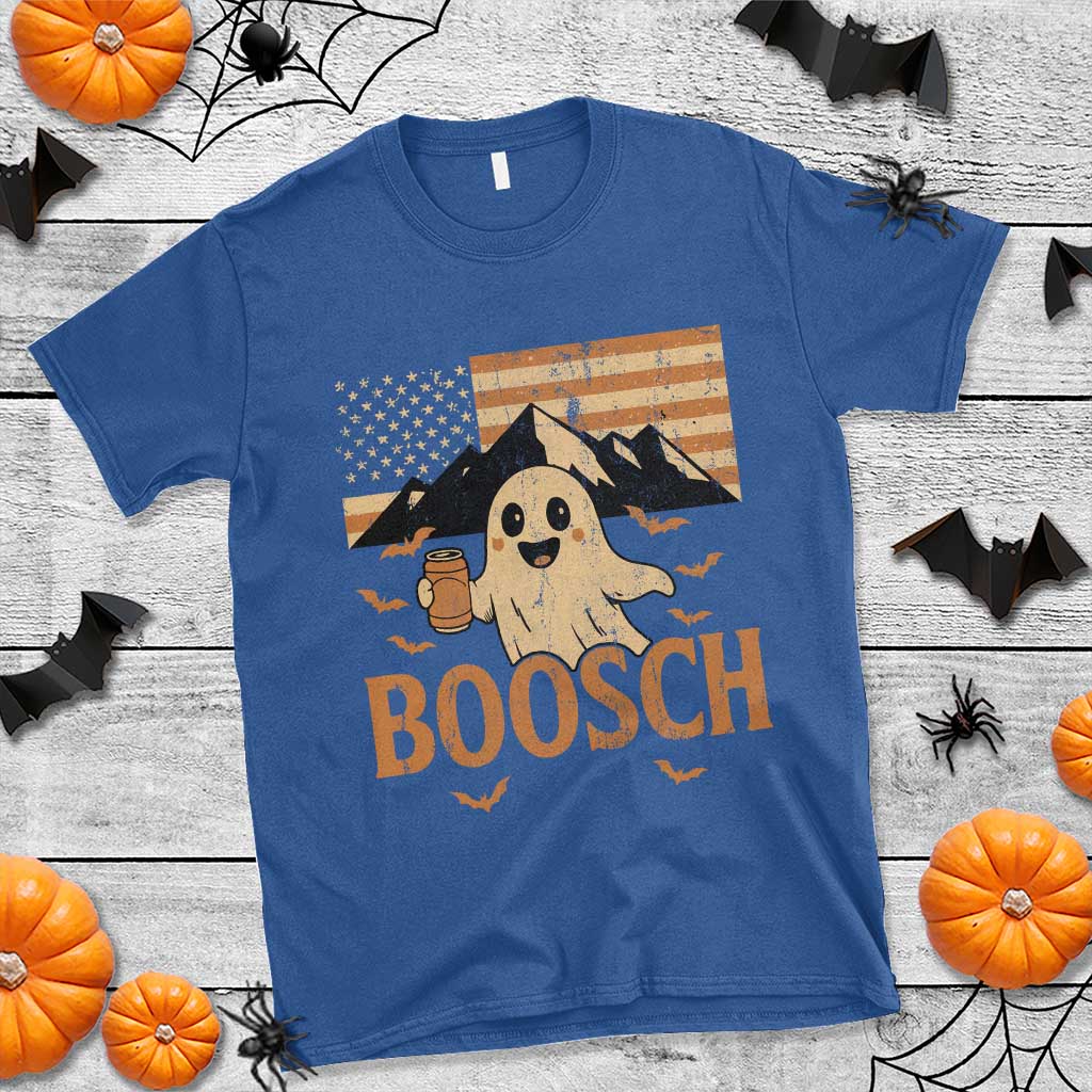 Funny Ghost Boosch Beer Halloween T Shirt Vintage American Flag - Wonder Print Shop