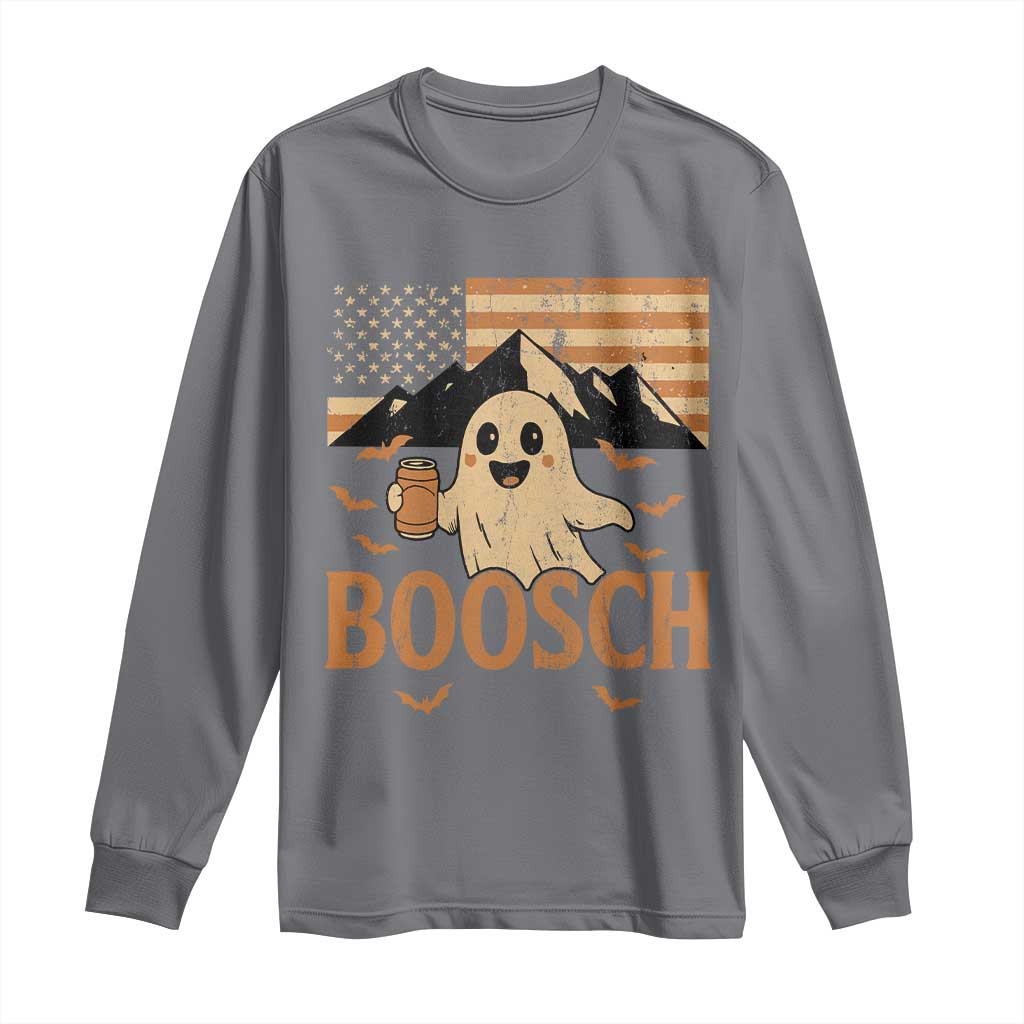 Funny Ghost Boosch Beer Halloween Long Sleeve Shirt Vintage American Flag - Wonder Print Shop
