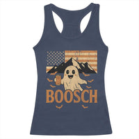 Funny Ghost Boosch Beer Halloween Racerback Tank Top Vintage American Flag - Wonder Print Shop