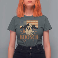 Funny Ghost Boosch Beer Halloween T Shirt For Women Vintage American Flag - Wonder Print Shop