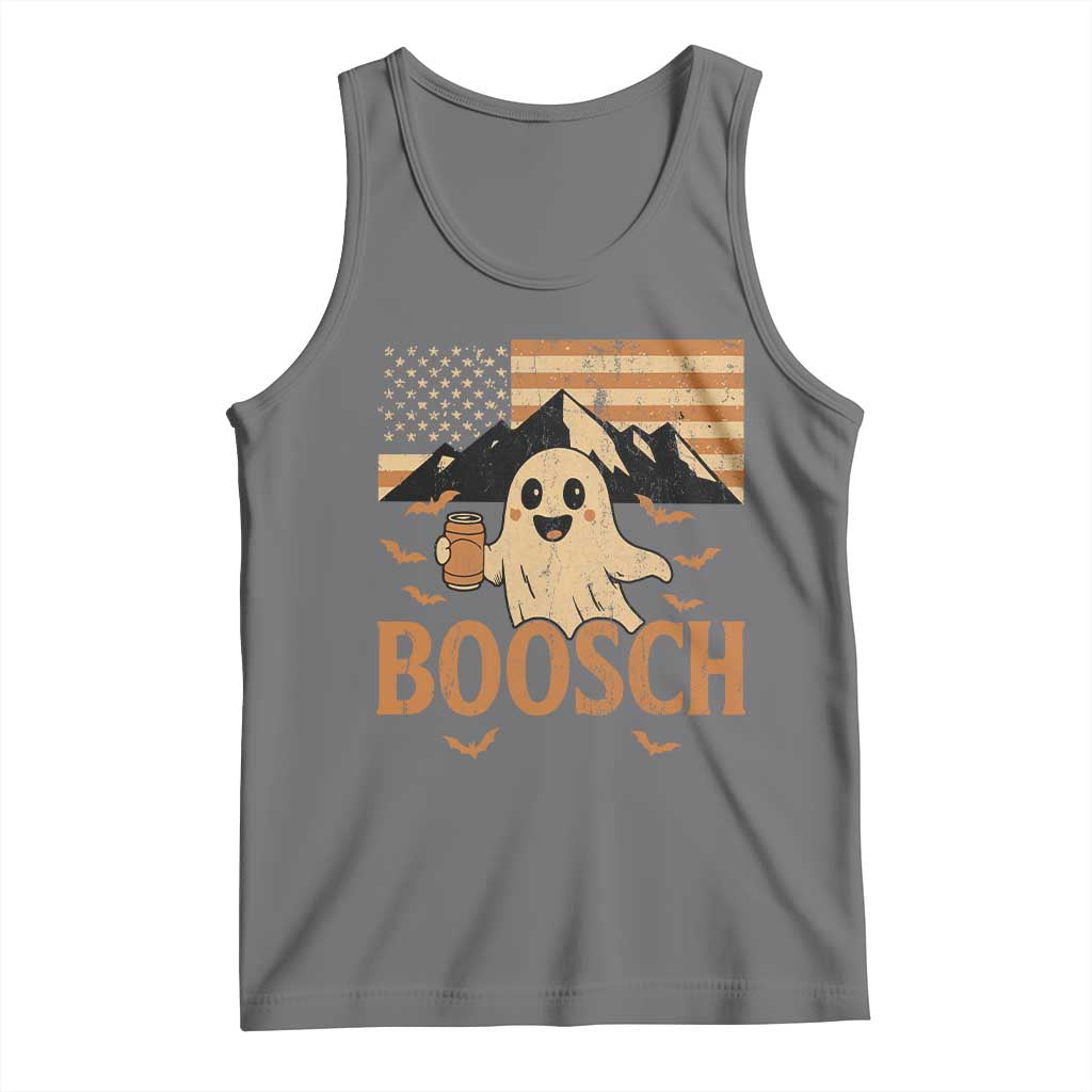 Funny Ghost Boosch Beer Halloween Tank Top Vintage American Flag - Wonder Print Shop