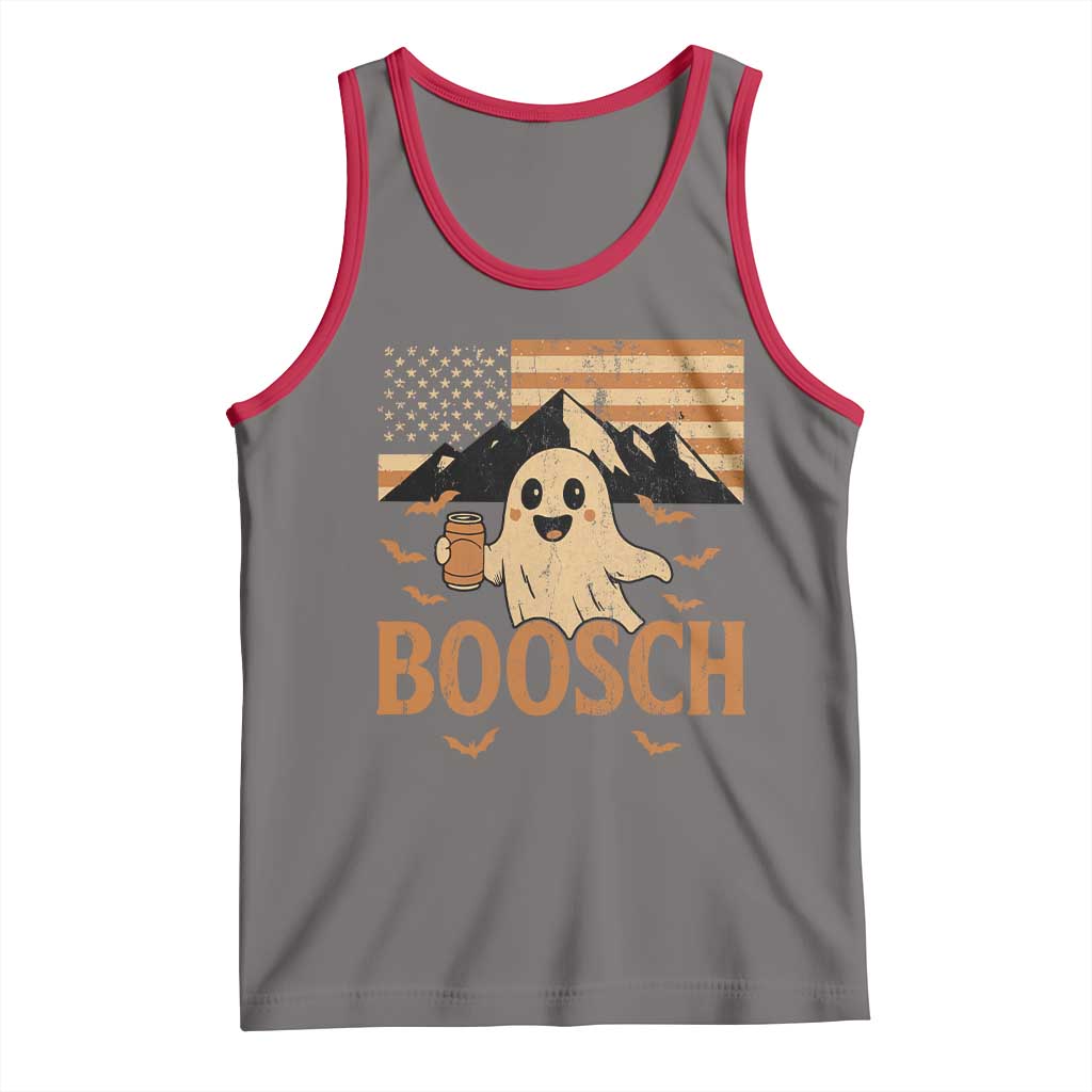 Funny Ghost Boosch Beer Halloween Tank Top Vintage American Flag - Wonder Print Shop