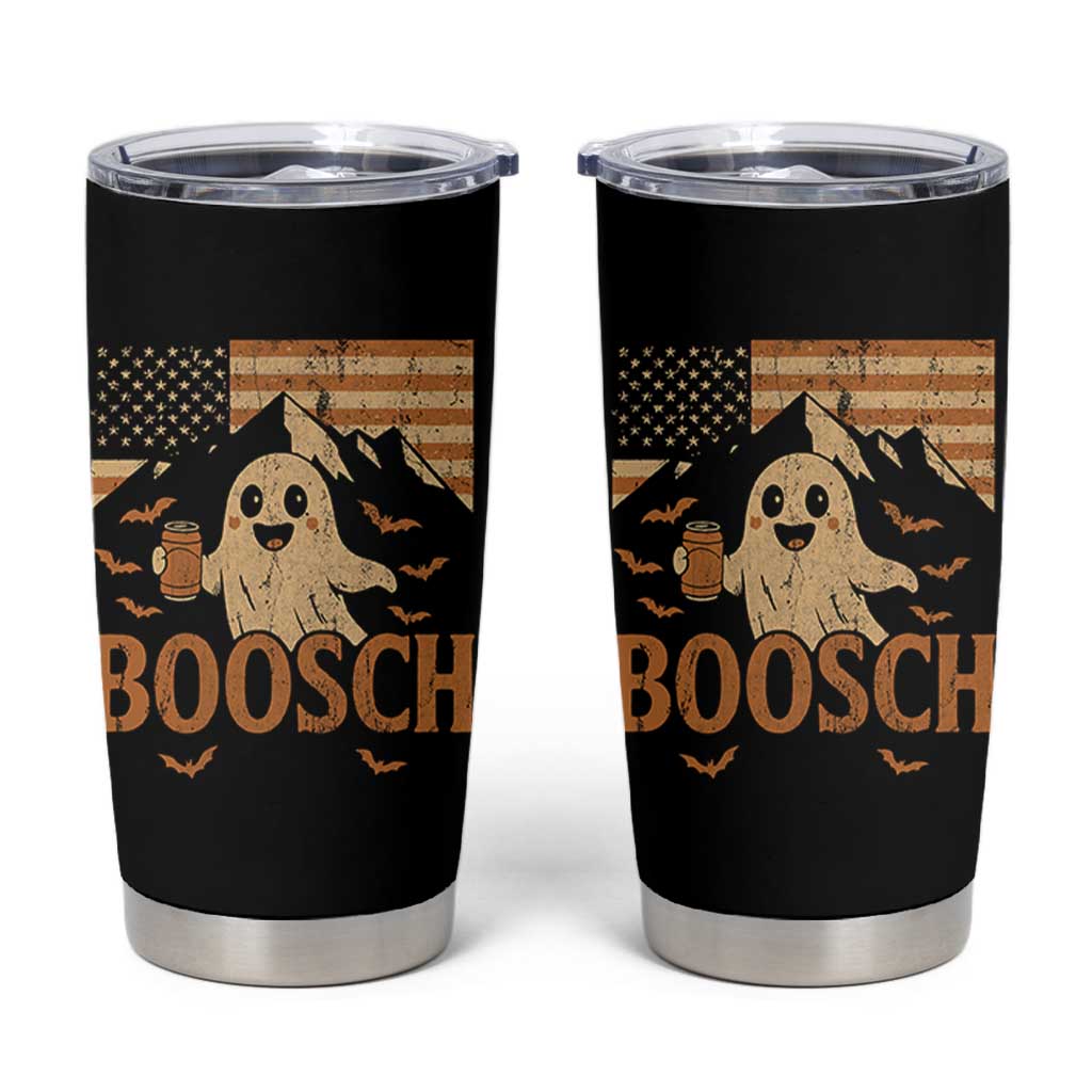 Funny Ghost Boosch Beer Halloween Tumbler Cup Vintage American Flag - Wonder Print Shop