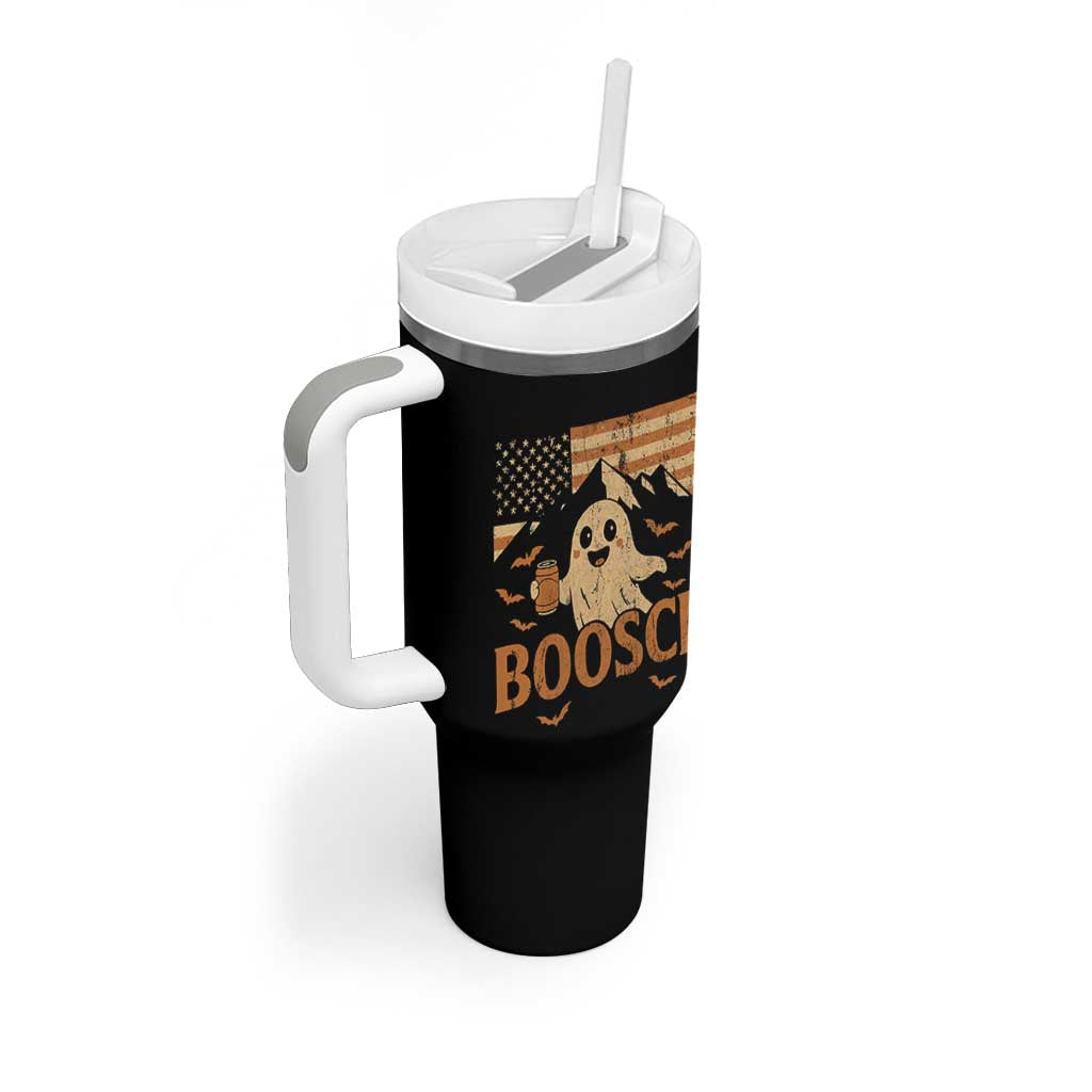 Funny Ghost Boosch Beer Halloween Tumbler With Handle Vintage American Flag - Wonder Print Shop