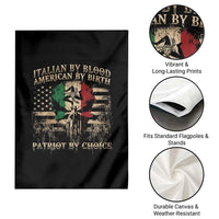 Italian By Blood American By Birth Patriot By Choice Garden Flag Funny Italian American Skull USA Flag - Wonder Print Shop