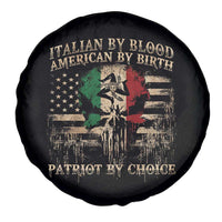 Italian By Blood American By Birth Patriot By Choice Spare Tire Cover Funny Italian American Skull USA Flag - Wonder Print Shop