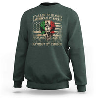 Italian By Blood American By Birth Patriot By Choice Sweatshirt Funny Italian American Skull USA Flag - Wonder Print Shop